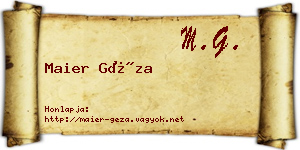 Maier Géza névjegykártya