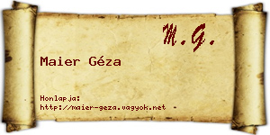 Maier Géza névjegykártya
