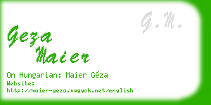 geza maier business card