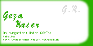 geza maier business card